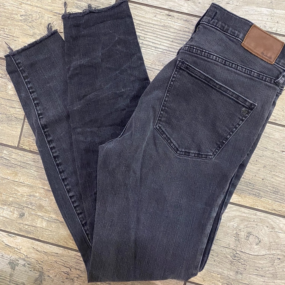 Madewell 9 inch high rise distressed skinny jeans